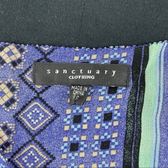 Sanctuary Womens Blouse Blue Striped Small - Picture 3 of 9